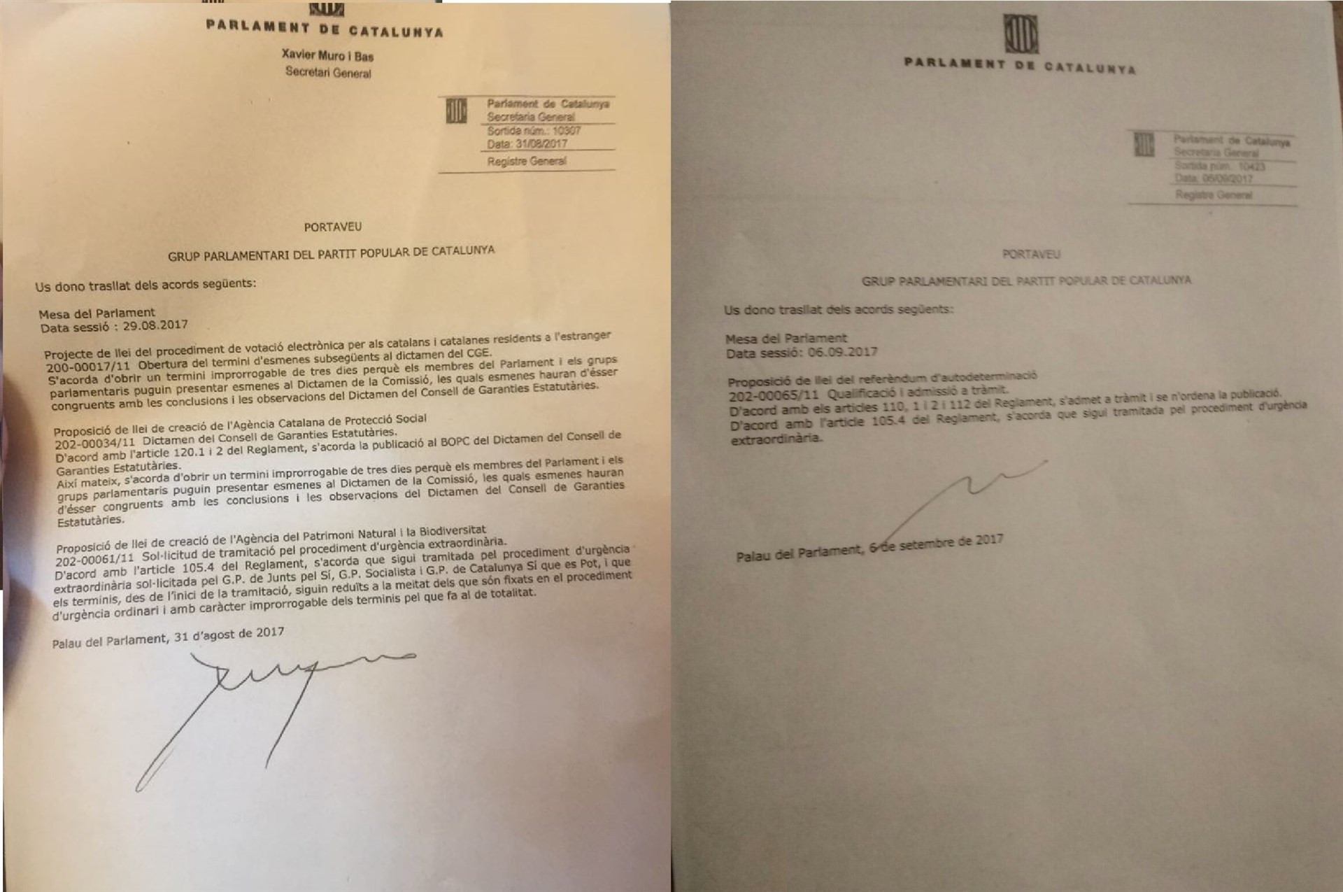 Firma secretario Parlament
