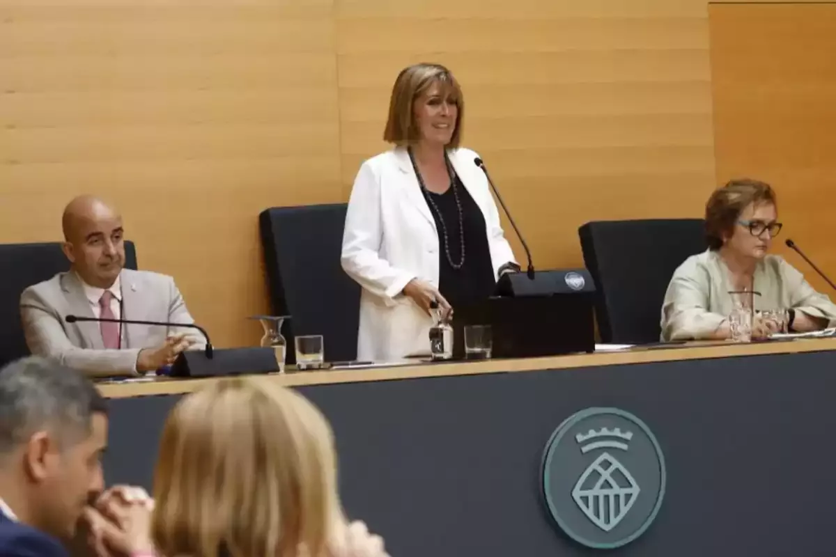 Núria Marín, en el acto de investidura de David Quirós | Ajuntament de L'Hospitalet