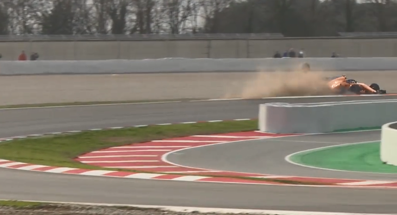 Accidente Fernando Alonso en Montmeló