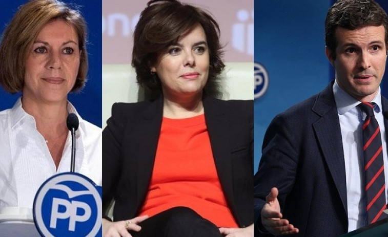 Cospedal se rodea de afiliados, Santamaría de exministros y Casado presenta 5.000 avales