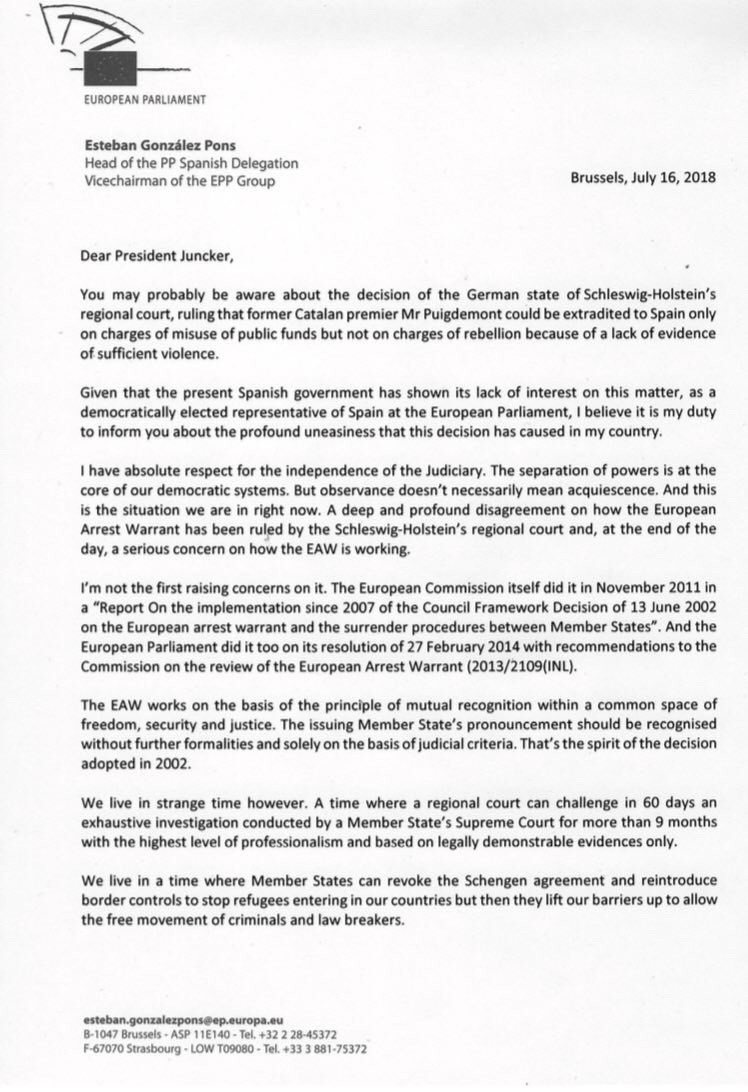 Carta gonzalez pons juncker 1 16072018