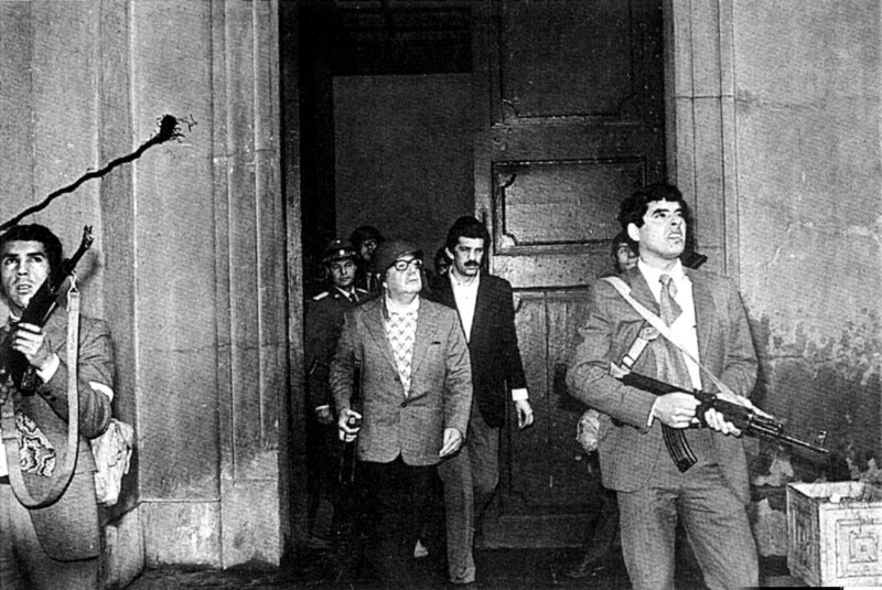 Salvador Allende en el Palacio de la Moneda, 11 de septiembre de 1973.