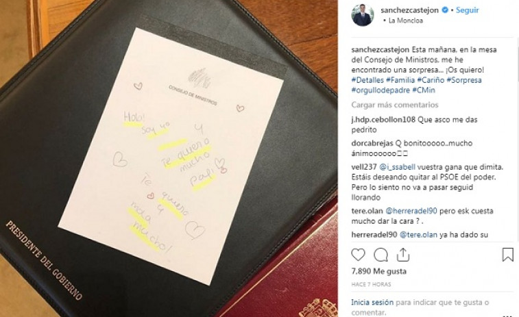 El detalle de las hijas de Pedro Sánchez con su padre