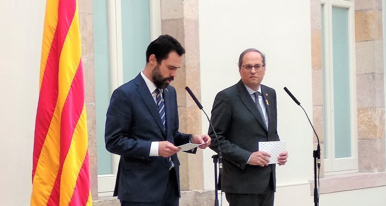 Declaración de Torrent y Torra tras las peticiones de prisión de Fiscalía