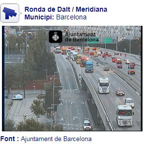 Marcha lenta de camiones en las rondas de Barcelona con kilómetros de retenciones