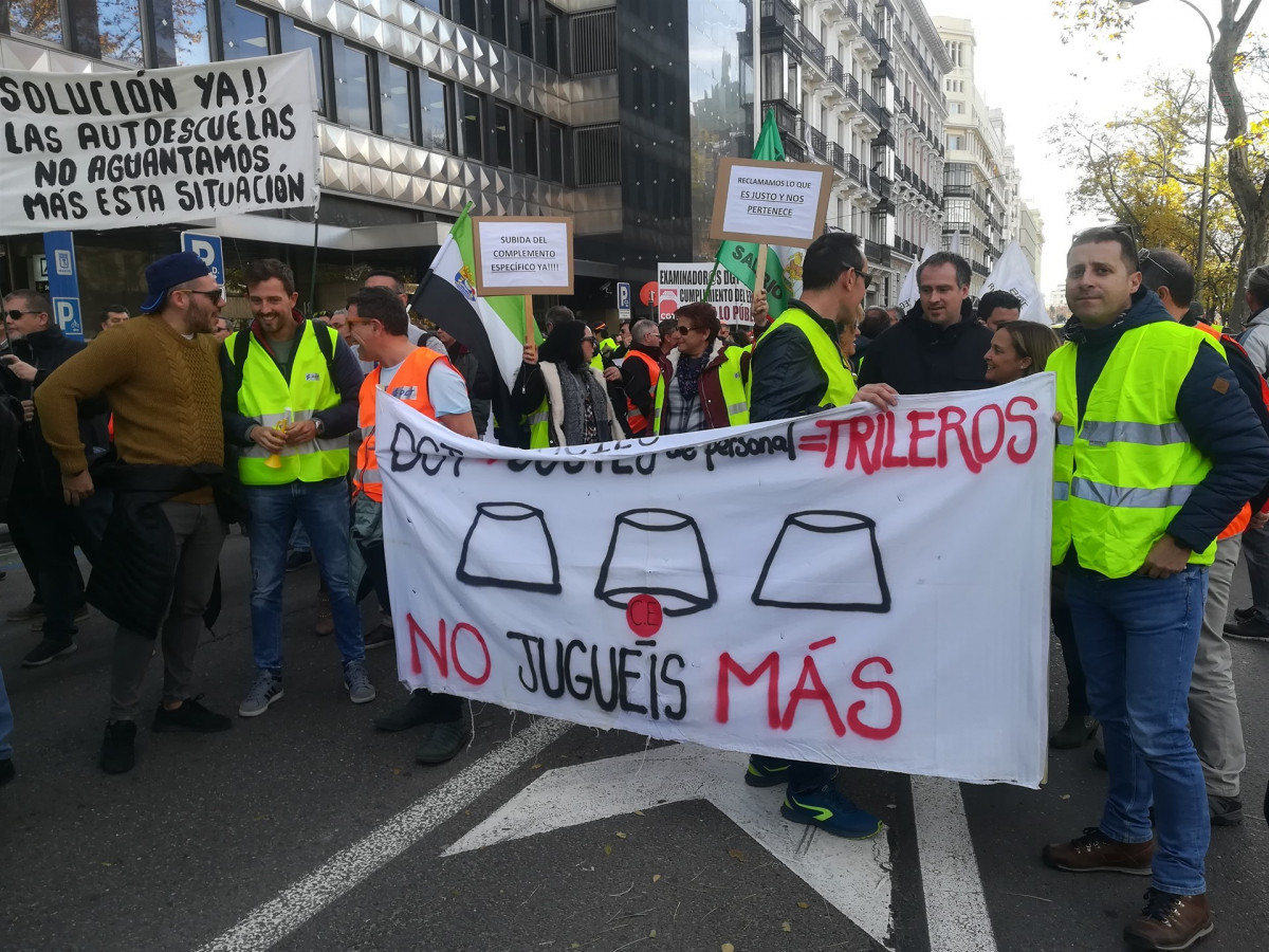 Examinadores de tráfico protesta
