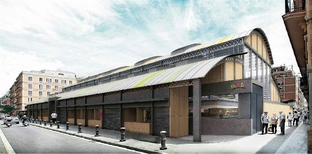 Comienza el derribo del mercado de la Abaceria de Barcelona