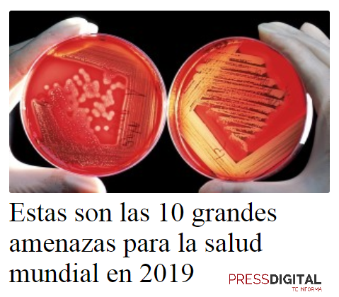 10 grandes amenazas para la salud 2019