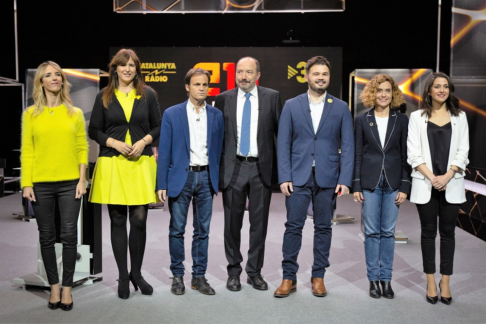 Cayetana Álvarez de Toledo (PP) Laura Borràs (JxCat) Jaume Asens (ECP) Vicent Sanchis (TV3) Gabriel Rufián (ERC) Meritxell Batet (PSC) Inés Arrimadas (Cs)