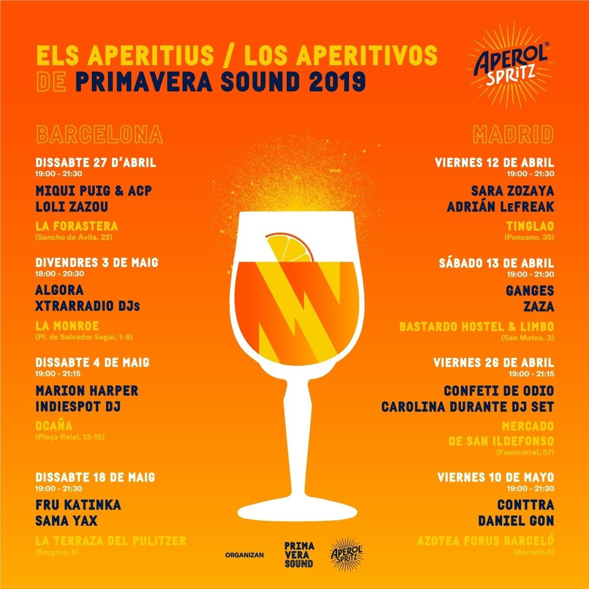 Primavera sound aperitivos cartel