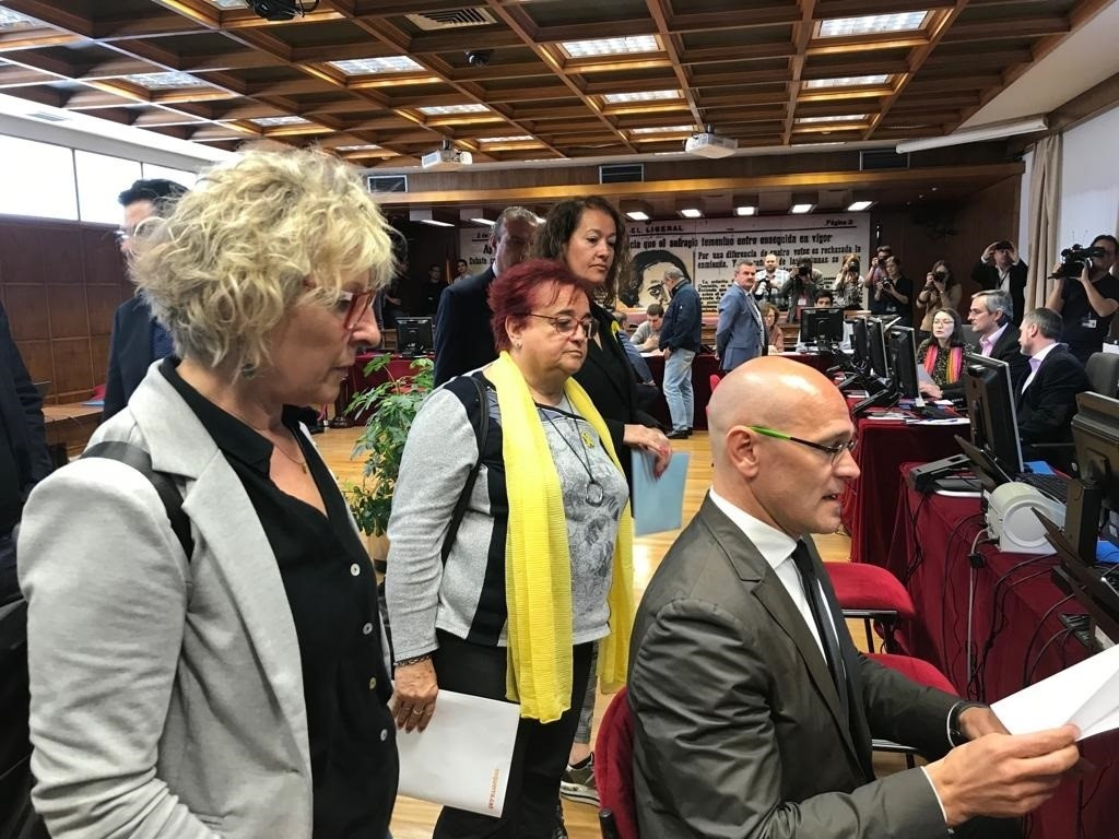 El senador preso de ERC Raül Romeva en el Senado