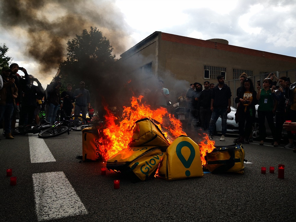 Protesta trabajadores glovo