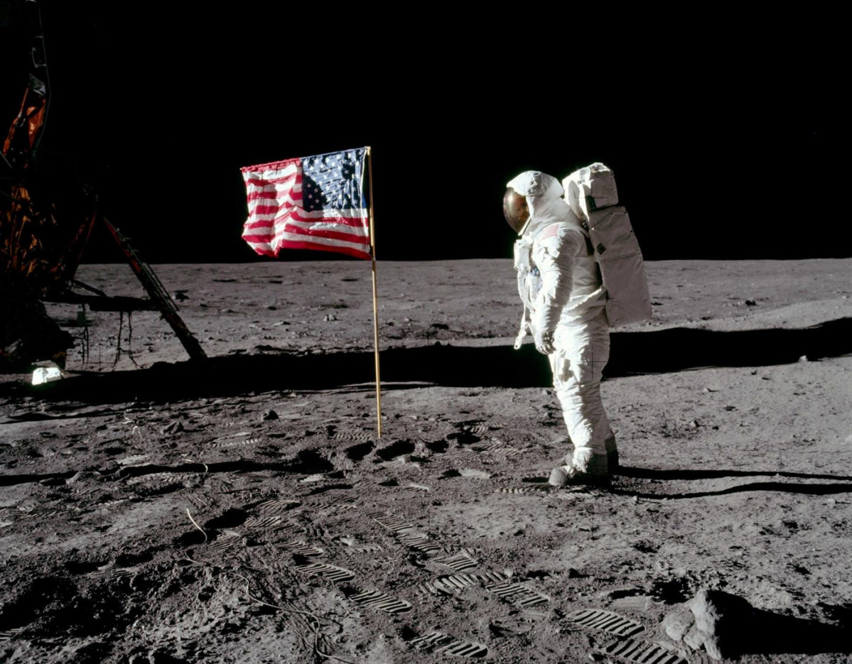 Buzz Aldrin en la superfu00edcie de la Luna