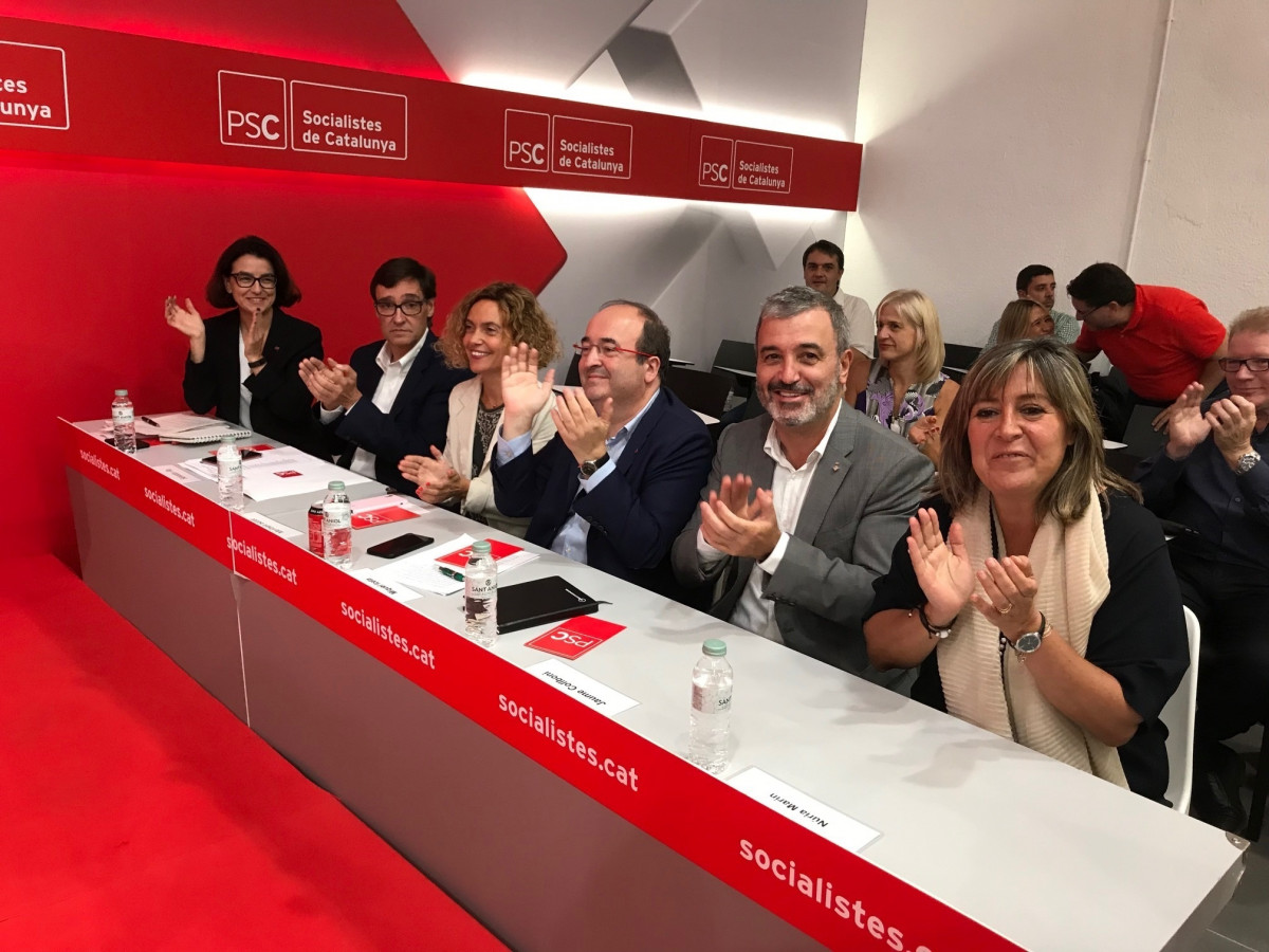 EuropaPress 2397151 Miquel Iceta Meritxell Batet Salvador Illa Núria Marín Jaume Collboni y Eva Granados (PSC)