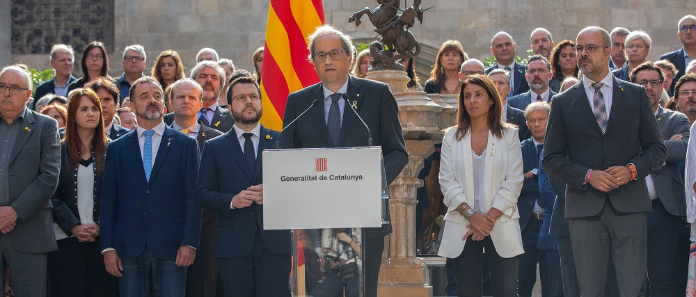 Quim Torra y el Govern en el segundo aniversario del 1 de octubre