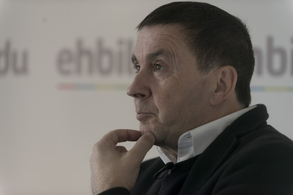 Primer plano al coordinador general de EH Bildu, Arnaldo Otegi, durante la entrevista de Europa Press.  ARNALDO  OTEGI ;