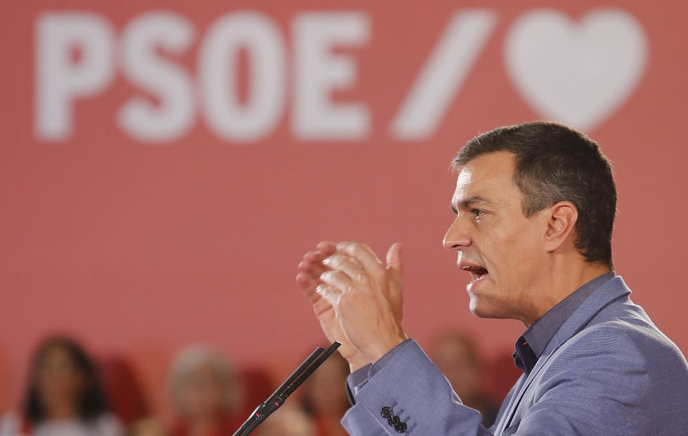 Pedro Sánchez en Oviedo en octubre de 2019
