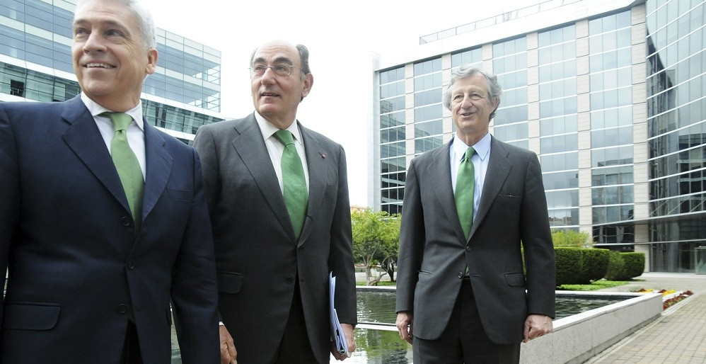 2019 10. Córcoles, Galán y Sainz, en la sede madrileña de Iberdrola