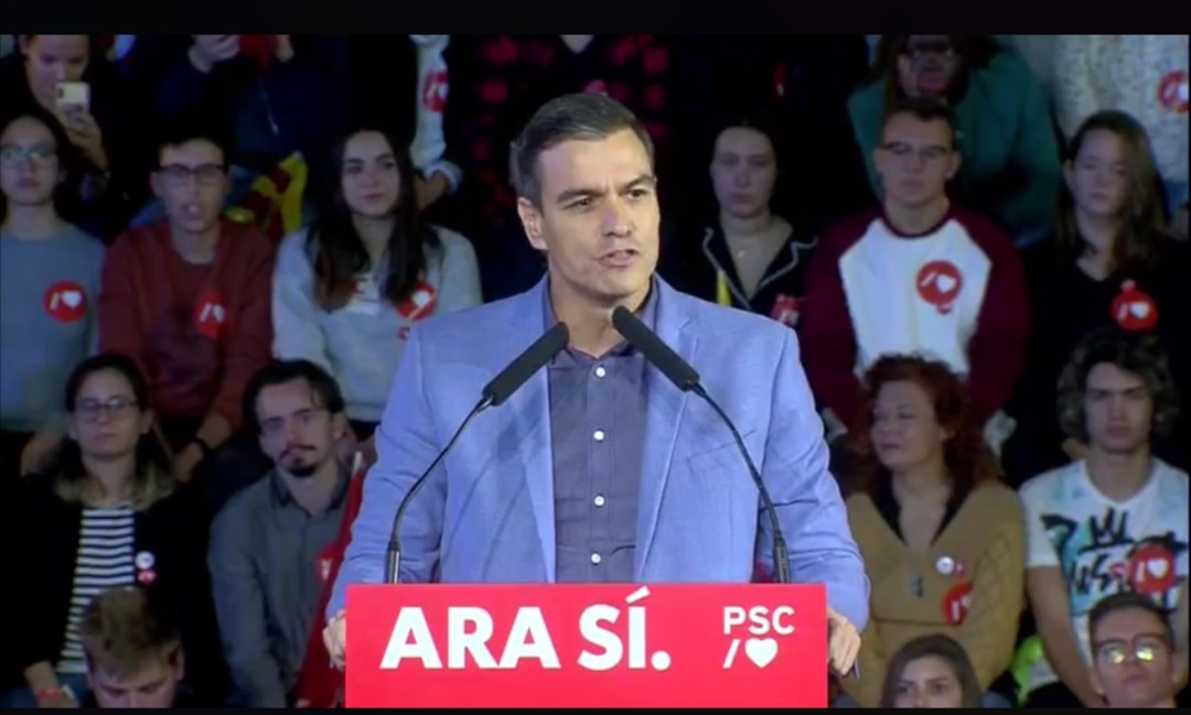 Pedro Su00e1nchez cierre de campau00f1a en Barcelona 2019