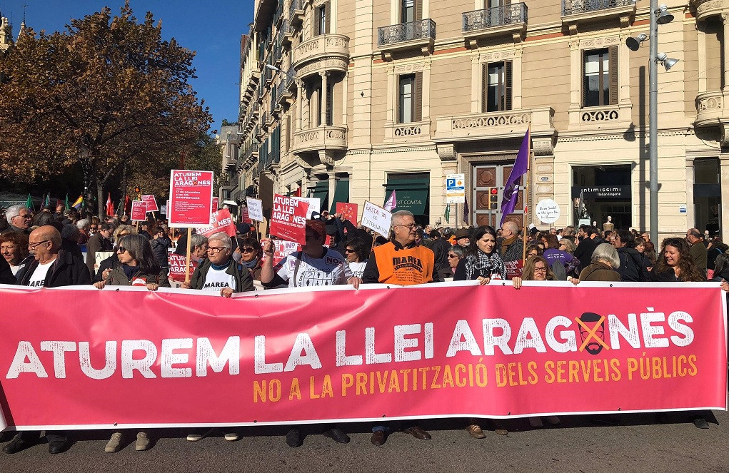 Manifestacion contra ley aragones
