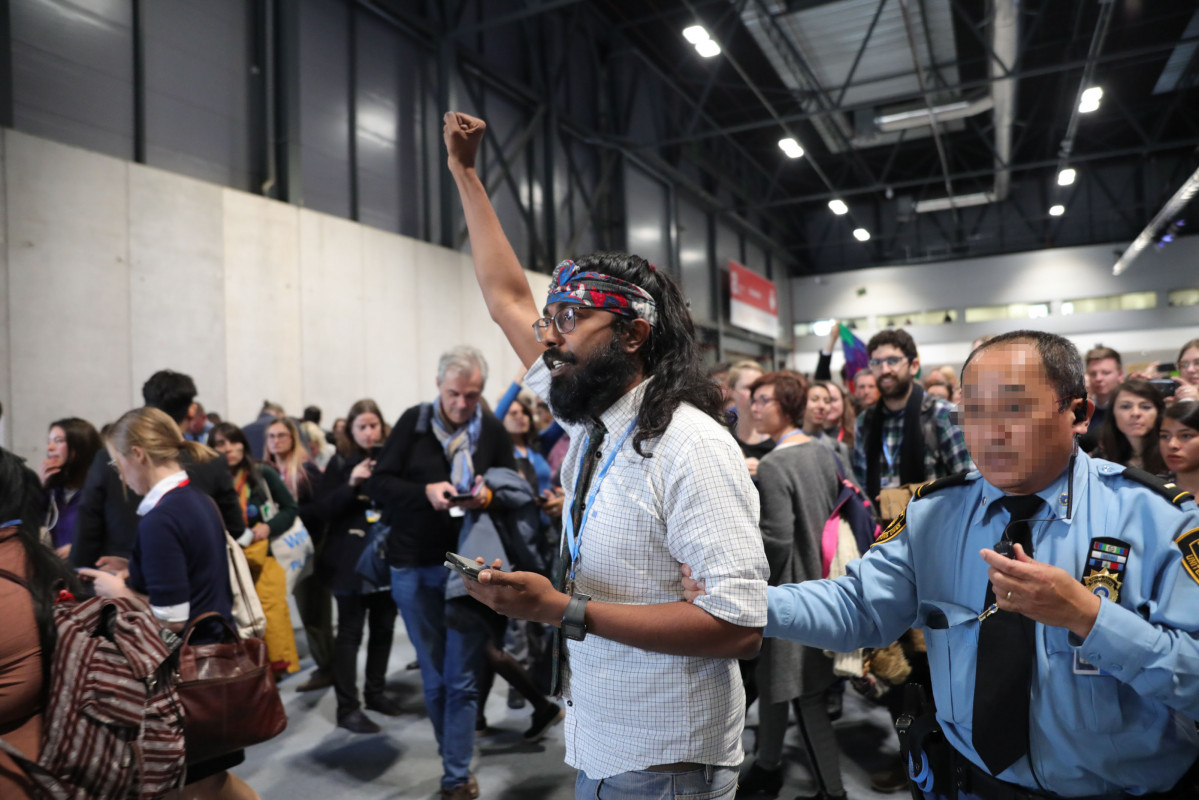 Manifestante décima jornada COP25