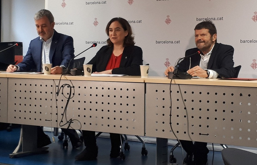Ada Colau Jaume Collboni y Albert Batlle