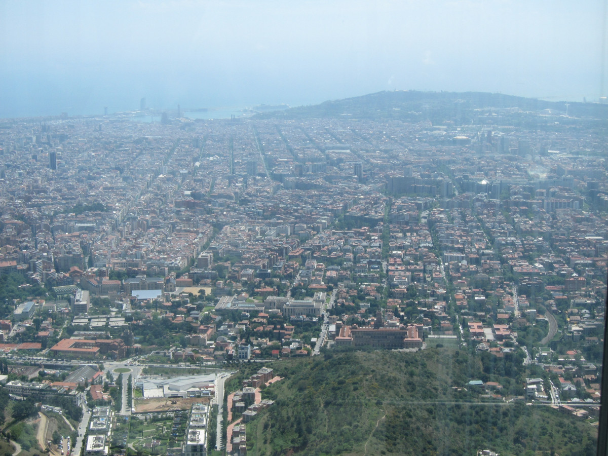 Vista aérea de Barcelona (imagen de archivo)