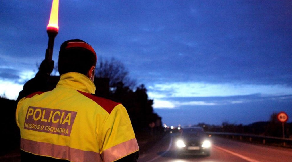 Control de tráfico realizado por Mossos d'Esquadra