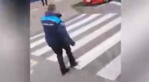 Policía maltrata gato