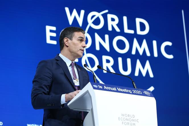 Pedro Sánchez en Davos (enero 2020)