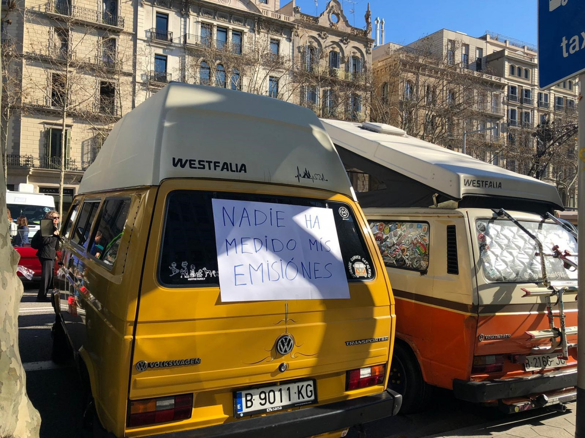 Protesta en Barcelona contra la Zona de Bajas Emisiones