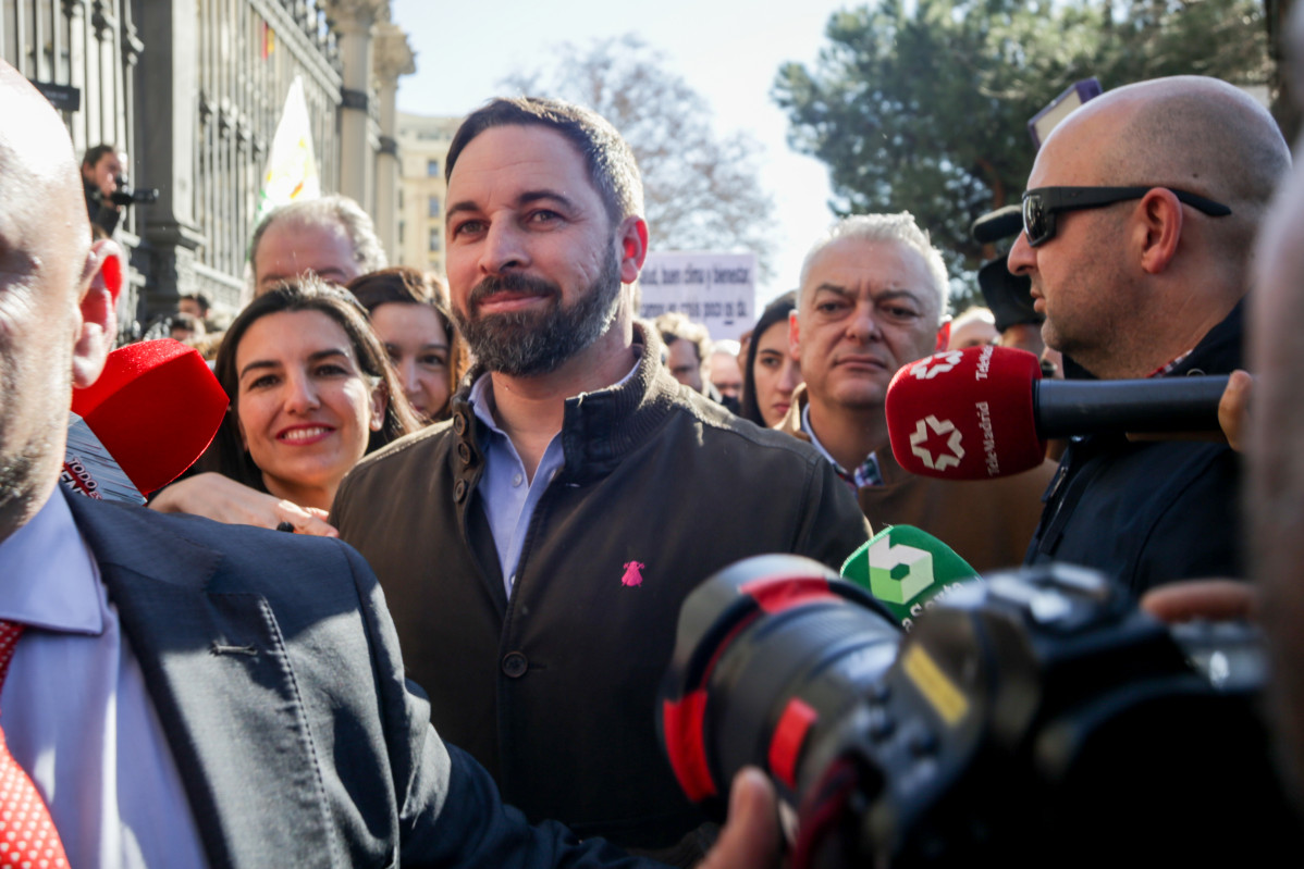 Abascal en la manifestación de ganaderos y agricultores