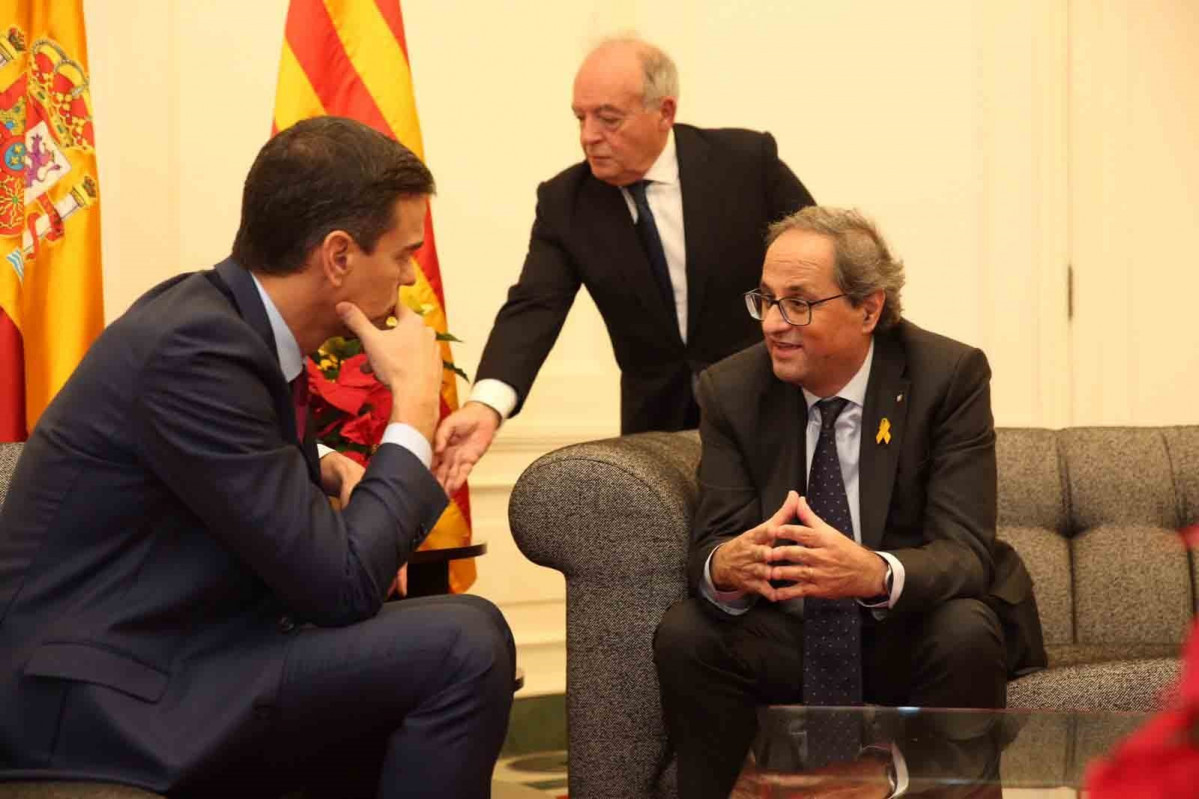 Sánchez con Torra en Pedralbes 1