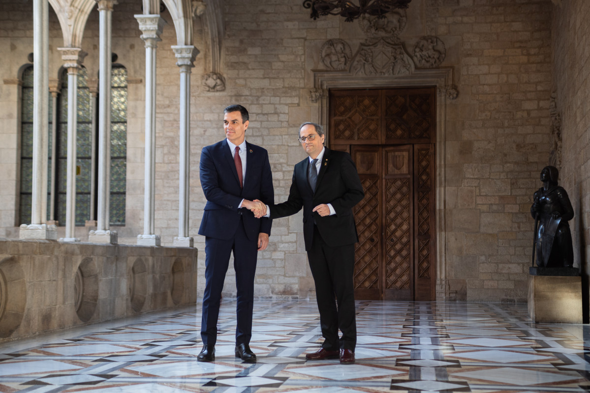 Reunión de Sánchez y Torra en el Palau de la Generalitat