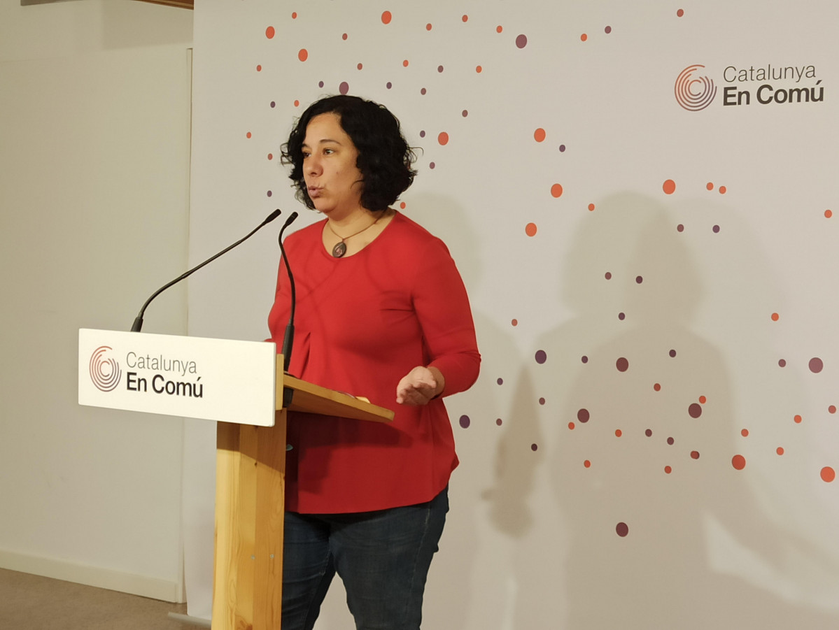 Susanna Segovia (comuns) en rueda de prensa.
