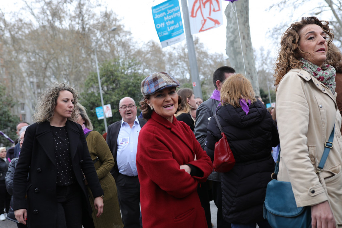 Carmen Calvo en la manifestación del 8M