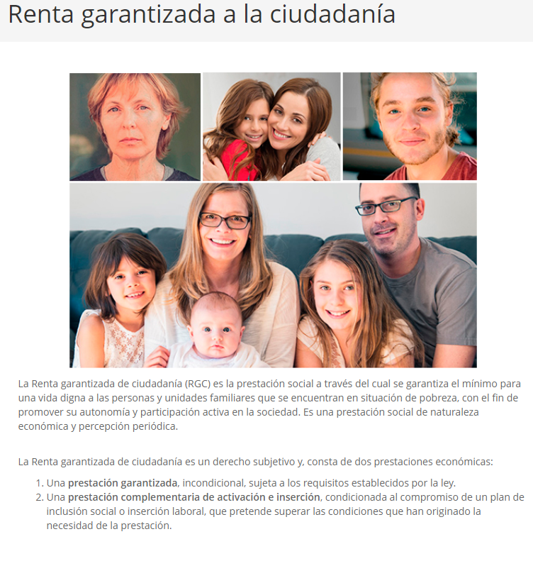 La Generalitat pide que la Renta Garantizada de Ciudadanía  sea subsidiaria de la Renta Mínima