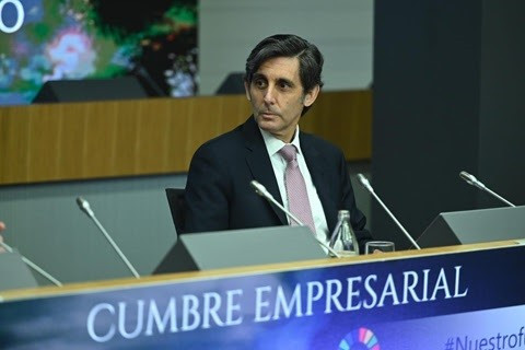 El presidente ejecutivo de Telefónica, José María Álvarez-Pallete, en la cumbre 'Empresas españolas liderando el futuro' organizada por CEOE, Á
