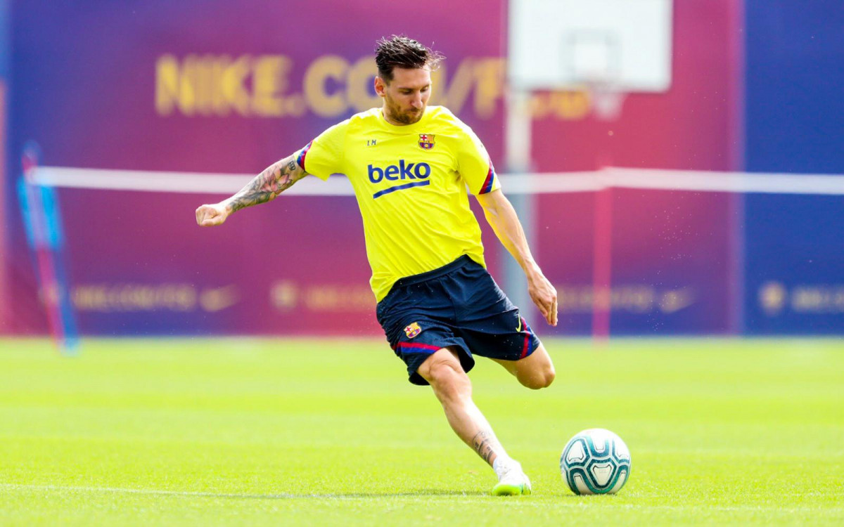 Messi entrenando
