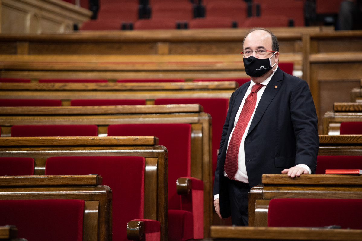 El primer secretari del PSC, Miquel Iceta, en el ple extraordinari en el Parlament sobre 