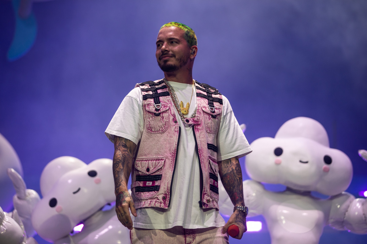 April 21, 2019 - Indio, California, United States: J Balvin performs on stage during Weekend 2 of the Coachella Valley Music and Arts Festival at the Empire Polo Club on Saturday, April 20, 2019 in In