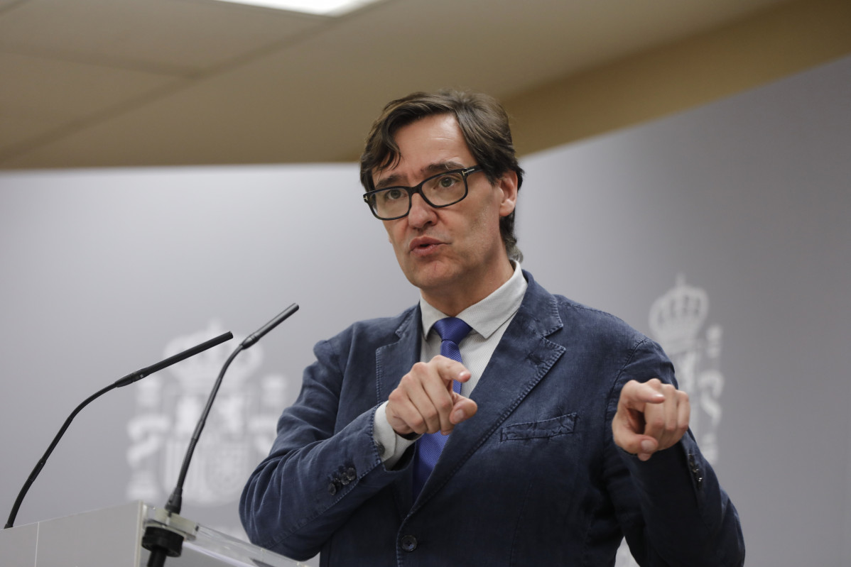 El ministro de Sanidad, Salvador Illa, durante su comparecencia este viernes, en Madrid, (España), a 14 de agosto de 2020.