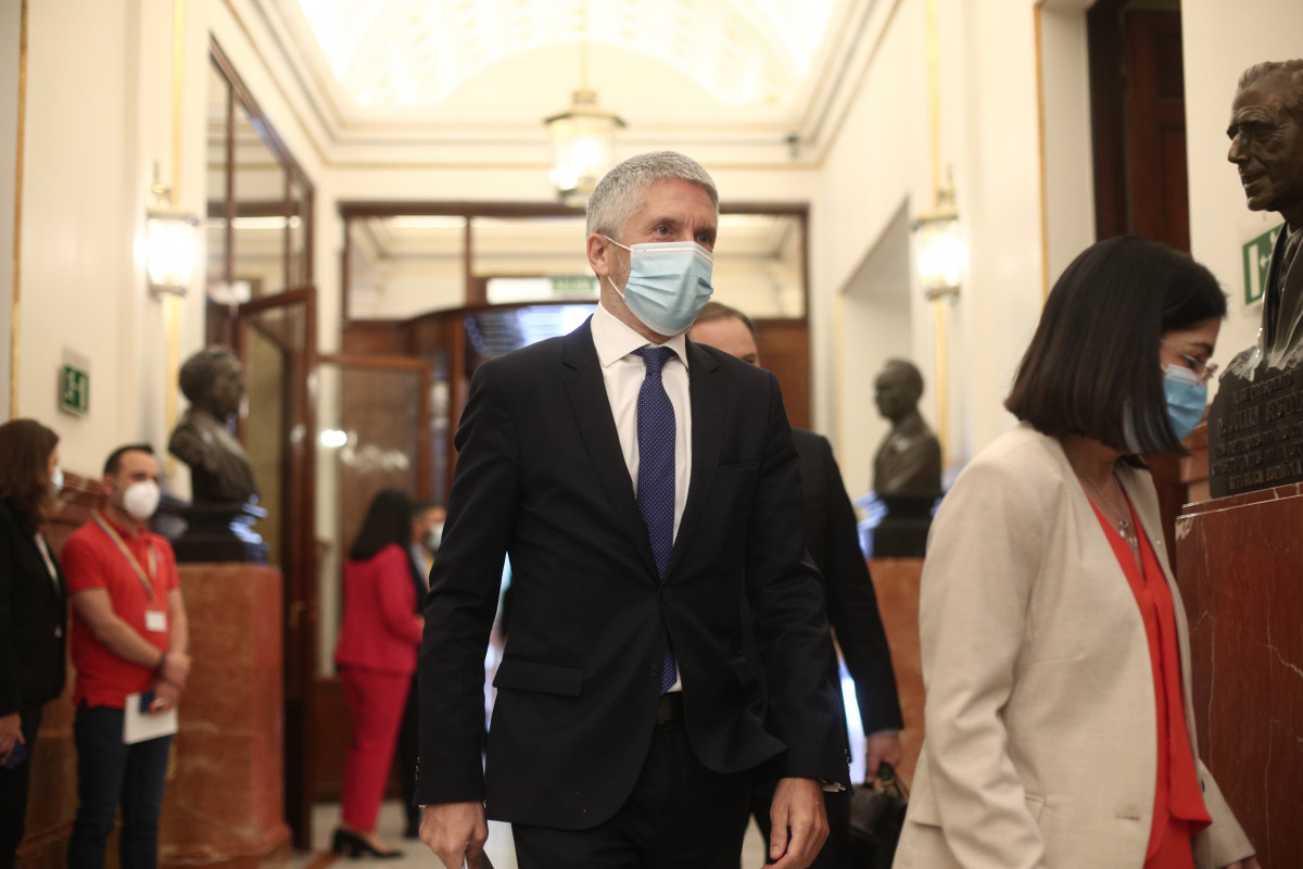 El ministro del Interior, Fernando Grande-Marlaska, en una imagen de archivo a su llegada al Congreso