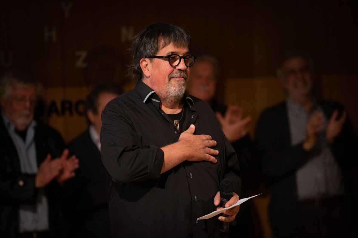 Jordi Pessarodona durante la presentación del manifiesto de independentistas de izquierdas en apoyo al expresidente Carles Puigdemont, a los exconsellers Toni Comín y Clara Ponsatí y al Consell per