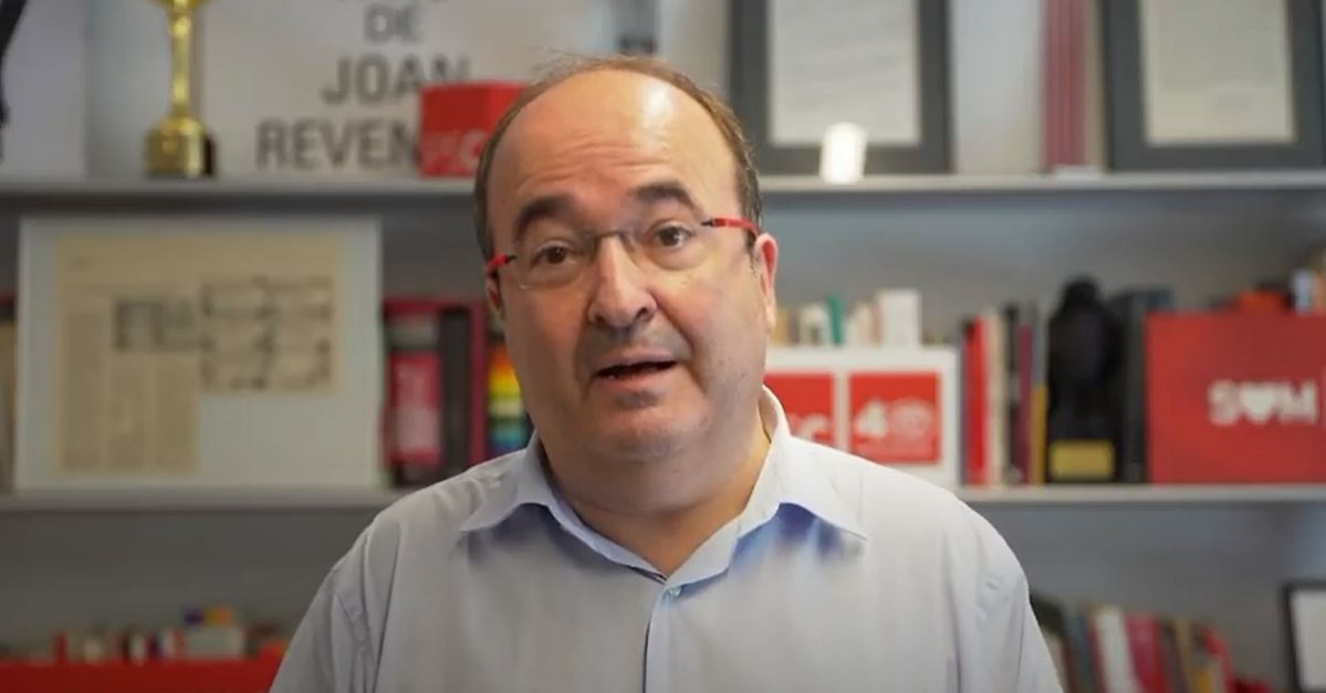 El primer secretario del PSC, Miquel Iceta, en un discurso telemático en la Festa de la Rosa del PSC.