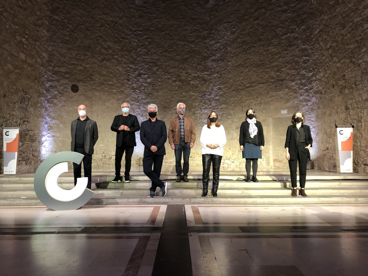 Els guardonats del Premi Nacional de Cultura 2020, en l'acte de lliurament dels premis, aquest dilluns 5 d'octubre del 2020 al Museu d'Art Contemporani de Barcelona (Macba).