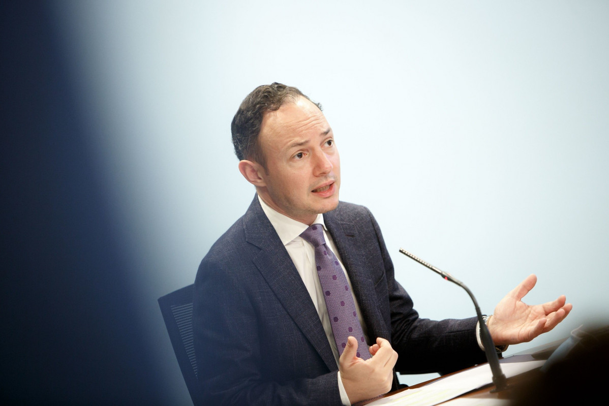 El cap de govern, Xavier Espot, durant la compareixença d'aquest divendres.