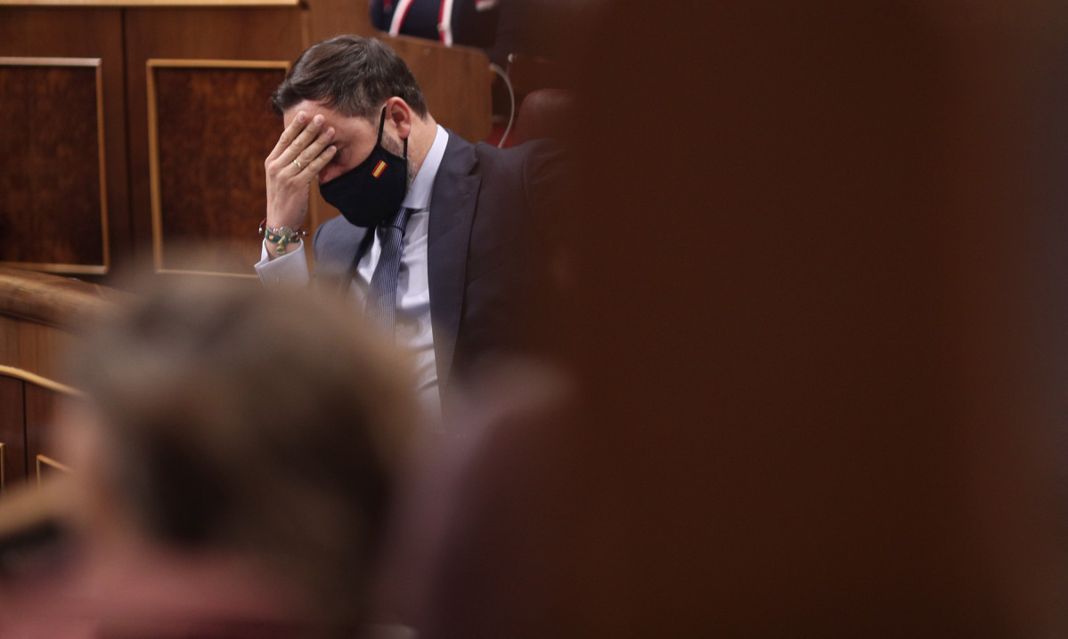 Abascal durante la segunda jornada del debate de la moción