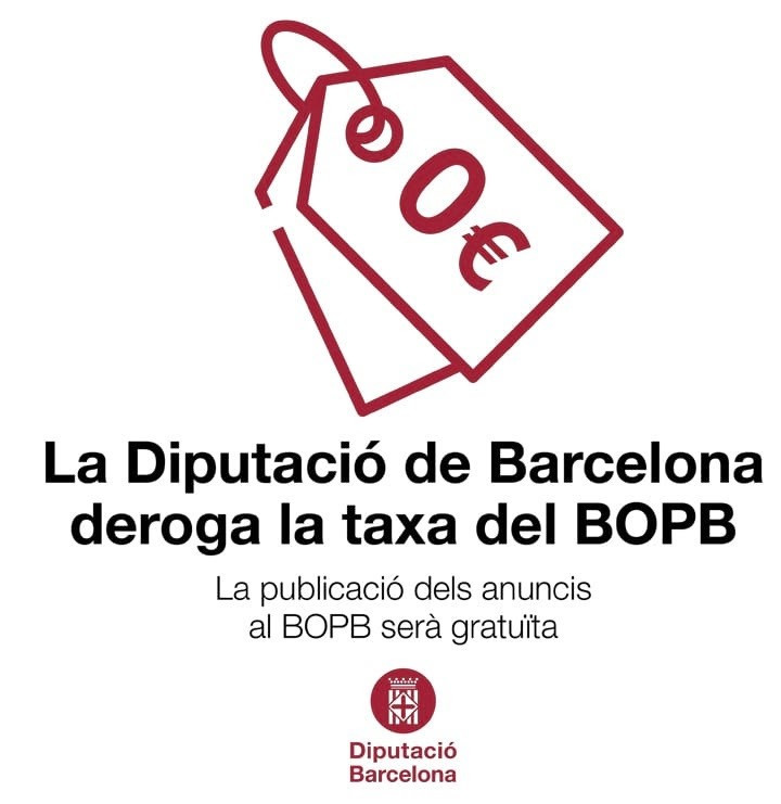 Cartel informativo de la Diputación sobre la derogación de la tasa del BOPB