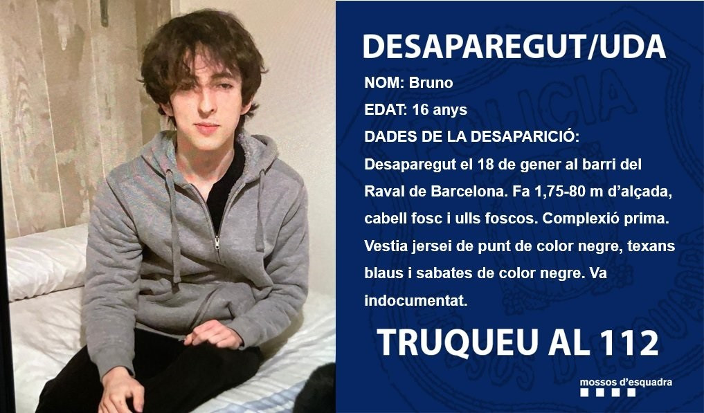 El joven desaparecido en el Raval.